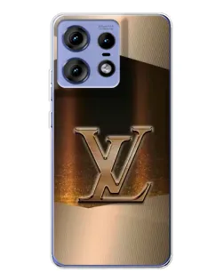 Чехол для Motorola Edge 50 Pro с картинкой «LV — золотое сияние»
