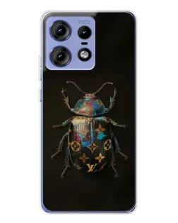Чехол для Motorola Edge 50 Pro с картинкой «LV — мраморный принт»