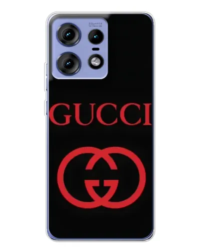 Чехол для Motorola Edge 50 Pro с картинкой «Gucci — красный логотип»