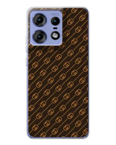 Чехол для Motorola Edge 50 Pro с картинкой «Gucci — золотые диагонали»