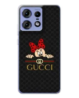 Чехол для Motorola Edge 50 Pro с картинкой «Минни Маус Gucci — черный»
