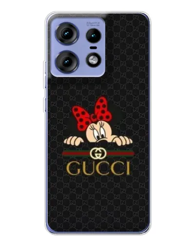 Чехол для Motorola Edge 50 Pro с картинкой «Минни Маус Gucci — черный»