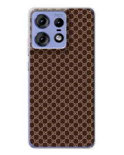 Чехол для Motorola Edge 50 Pro с картинкой «Gucci — шоколадная сетка»