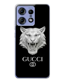 Чехол для Motorola Edge 50 Pro с картинкой «Gucci — серебряный лев»