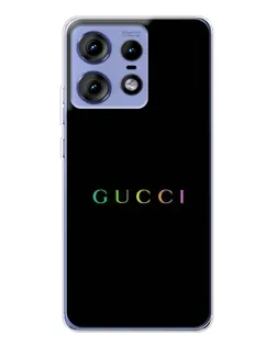 Чехол для Motorola Edge 50 Pro с картинкой «Gucci — неоновый минимализм»