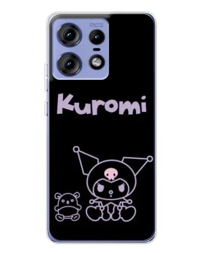 Чехол для Motorola Edge 50 Pro с картинкой «Kuromi — черный минимализм»