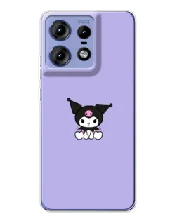 Чехол для Motorola Edge 50 Pro с картинкой «Kuromi — фиолетовый минимализм»