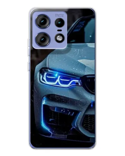 Чехол для Motorola Edge 50 Pro с картинкой «Взгляд BMW с синими фарами»