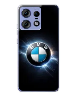 Чехол для Motorola Edge 50 Pro с картинкой «BMW — неоновое сияние»