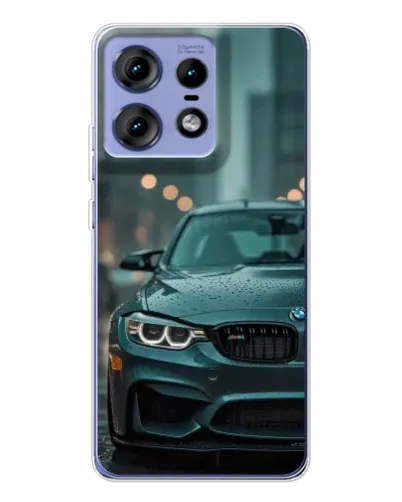 Чехол для Motorola Edge 50 Pro с картинкой «BMW в огнях города»