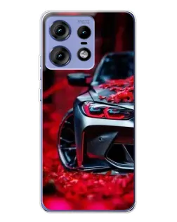 Чехол для Motorola Edge 50 Pro с картинкой «Спортивная BMW и цветы» Чехол для Motorola Edge 50 Pro с картинкой «Спортивная BMW и цветы»