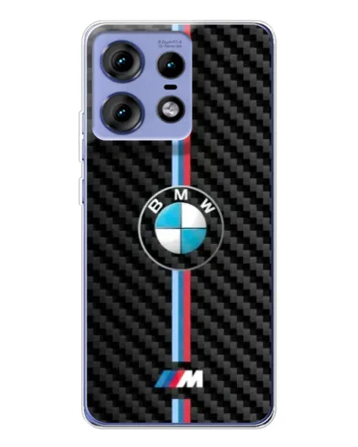 Чехол для Motorola Edge 50 Pro с картинкой «Эмблема BMW и карбон»