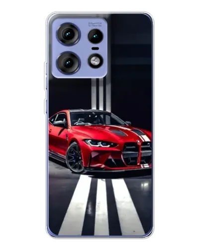 Чехол для Motorola Edge 50 Pro с картинкой «Красная BMW на дороге»