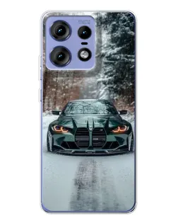 Чехол для Motorola Edge 50 Pro с картинкой «BMW в зимнем лесу» Чехол для Motorola Edge 50 Pro с картинкой «BMW в зимнем лесу»