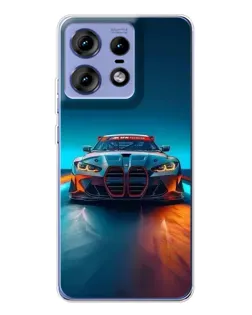 Чехол для Motorola Edge 50 Pro с картинкой «BMW — огни неона» Чехол для Motorola Edge 50 Pro с картинкой «BMW — огни неона»