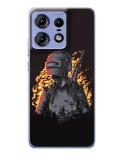 Чехол для Motorola Edge 50 Pro с картинкой «PUBG — огненный силуэт» Чехол для Motorola Edge 50 Pro с картинкой «PUBG — огненный силуэт»