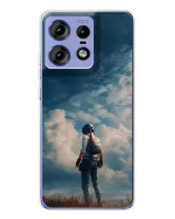 Чехол для Motorola Edge 50 Pro с картинкой «Герой PUBG на скале» Чехол для Motorola Edge 50 Pro с картинкой «Герой PUBG на скале»
