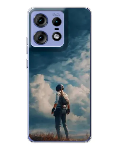 Чехол для Motorola Edge 50 Pro с картинкой «Герой PUBG на скале» Чехол для Motorola Edge 50 Pro с картинкой «Герой PUBG на скале»