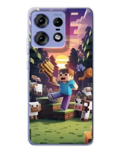 Чехол для Motorola Edge 50 Pro с картинкой «Стив на ферме» Чехол для Motorola Edge 50 Pro с картинкой «Стив на ферме»