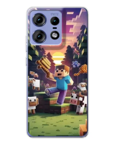 Чехол для Motorola Edge 50 Pro с картинкой «Стив на ферме» Чехол для Motorola Edge 50 Pro с картинкой «Стив на ферме»