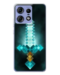 Чехол для Motorola Edge 50 Pro с картинкой «Алмазный меч неон»