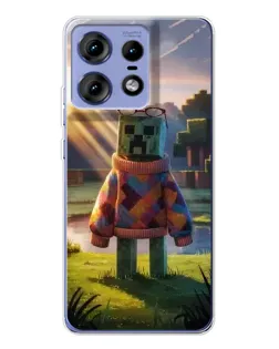Чехол для Motorola Edge 50 Pro с картинкой «Крипер в свитере»
