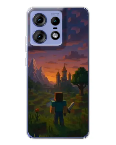 Чехол для Motorola Edge 50 Pro с картинкой «Стив у башни» Чехол для Motorola Edge 50 Pro с картинкой «Стив у башни»