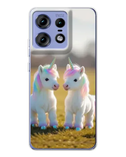 Чехол для Motorola Edge 50 Pro с картинкой «Пара единорогов»