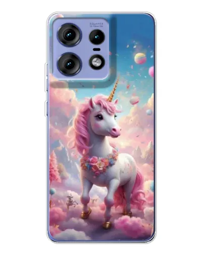 Чехол для Motorola Edge 50 Pro с картинкой «Единорог среди облаков»