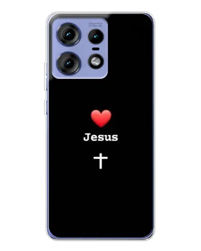 Чехол для Motorola Edge 50 Pro с картинкой «Сердце - Jesus»