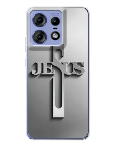 Чехол для Motorola Edge 50 Pro с картинкой «Металлический крест Jesus» Чехол для Motorola Edge 50 Pro с картинкой «Металлический крест Jesus»
