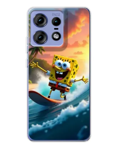 Чехол для Motorola Edge 50 Pro с картинкой «Губка Боб серфингист»