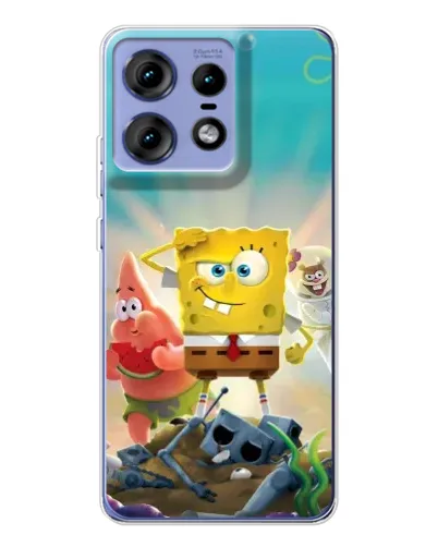 Чехол для Motorola Edge 50 Pro с картинкой «Спанч Боб победитель»
