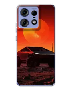 Чехол для Motorola Edge 50 Pro с картинкой «Cybertruck на Марсе»