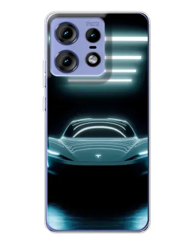 Чехол для Motorola Edge 50 Pro с картинкой «Tesla в неоне» Чехол для Motorola Edge 50 Pro с картинкой «Tesla в неоне»