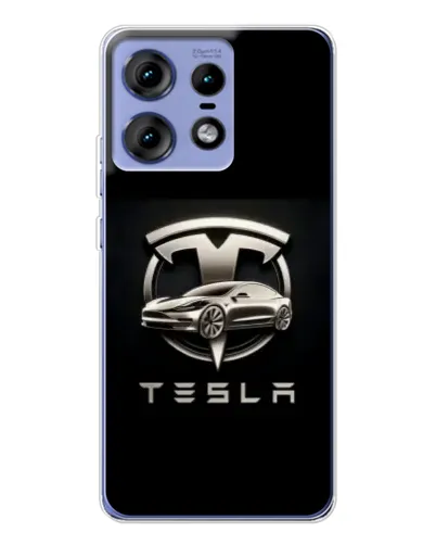 Чехол для Motorola Edge 50 Pro с картинкой «Tesla — серебристое авто» Чехол для Motorola Edge 50 Pro с картинкой «Tesla — серебристое авто»