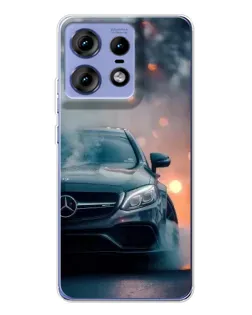 Чехол для Motorola Edge 50 Pro с картинкой «Mercedes — ночной город»