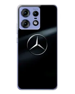Чехол для Motorola Edge 50 Pro с картинкой «Mercedes на металле»