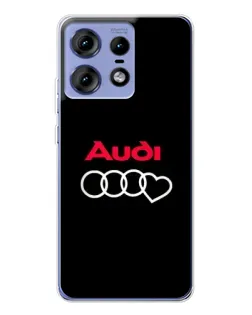 Чехол для Motorola Edge 50 Pro с картинкой «Логотип Audi Heart»