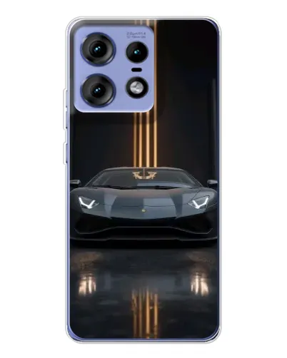 Чехол для Motorola Edge 50 Pro с картинкой «Lamborghini золотые линии»
