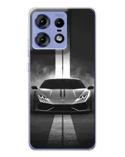 Чехол для Motorola Edge 50 Pro с картинкой «Lamborghini симметрия дорог»
