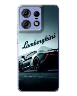 Чехол для Motorola Edge 50 Pro с картинкой «Классическая надпись Lamborghini»