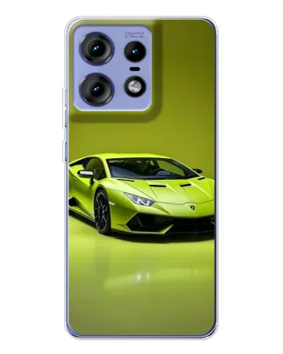 Чехол для Motorola Edge 50 Pro с картинкой «Салатовый Lamborghini Huracan»
