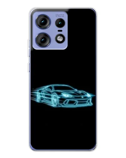 Чехол для Motorola Edge 50 Pro с картинкой «Неоновый контур Lamborghini»