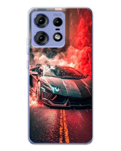 Чехол для Motorola Edge 50 Pro с картинкой «Lamborghini красный дым»