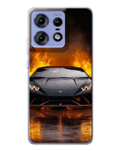 Чехол для Motorola Edge 50 Pro с картинкой «Lamborghini в огне»