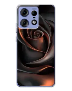 Чехол для Motorola Edge 50 Pro с картинкой «Шелковая черная роза»