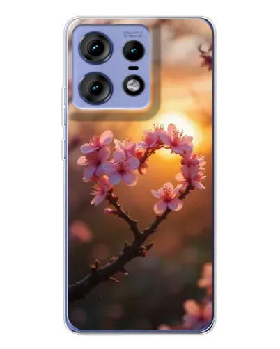 Чехол для Motorola Edge 50 Pro с картинкой «Розовый цвет сердце на фоне заката» Чехол для Motorola Edge 50 Pro с картинкой «Розовый цвет сердце на фоне заката»