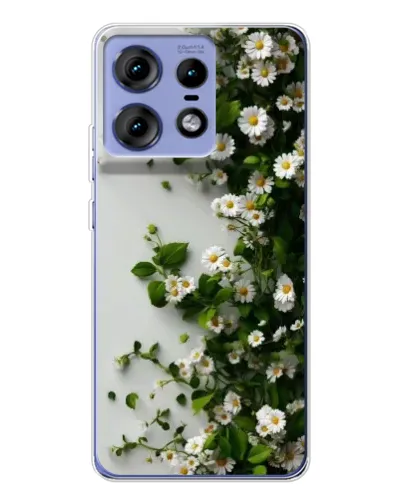 Чехол для Motorola Edge 50 Pro с картинкой «Ветка мелких белых цветов» Чехол для Motorola Edge 50 Pro с картинкой «Ветка мелких белых цветов»