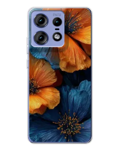 Чехол для Motorola Edge 50 Pro с картинкой «Яркая сине-оранжевая флора» Чехол для Motorola Edge 50 Pro с картинкой «Яркая сине-оранжевая флора»